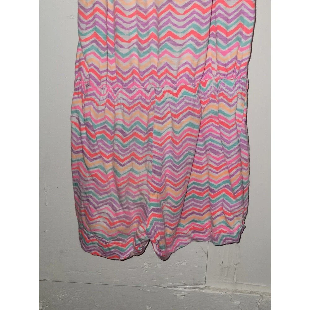 Girls Pink Chevron Romper AH44